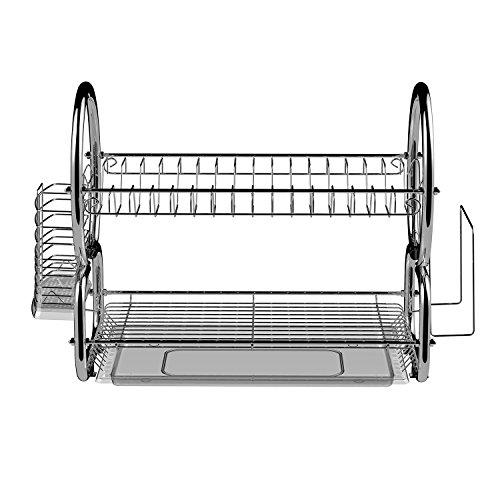 escurridor de platos de acero inoxidable cromado