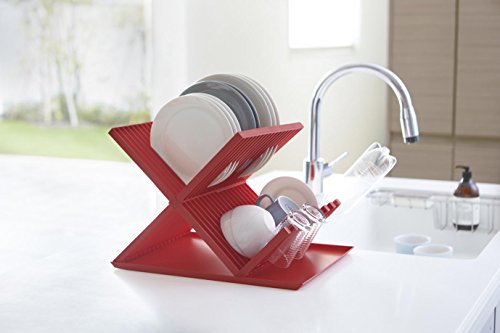 Portaplatos de plástico rojo sólido El moderno y elegante diseño de Yamazaki